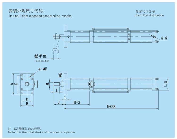 JRF單體式氣液增壓缸設計圖 JRF單體式氣液增壓缸設計圖